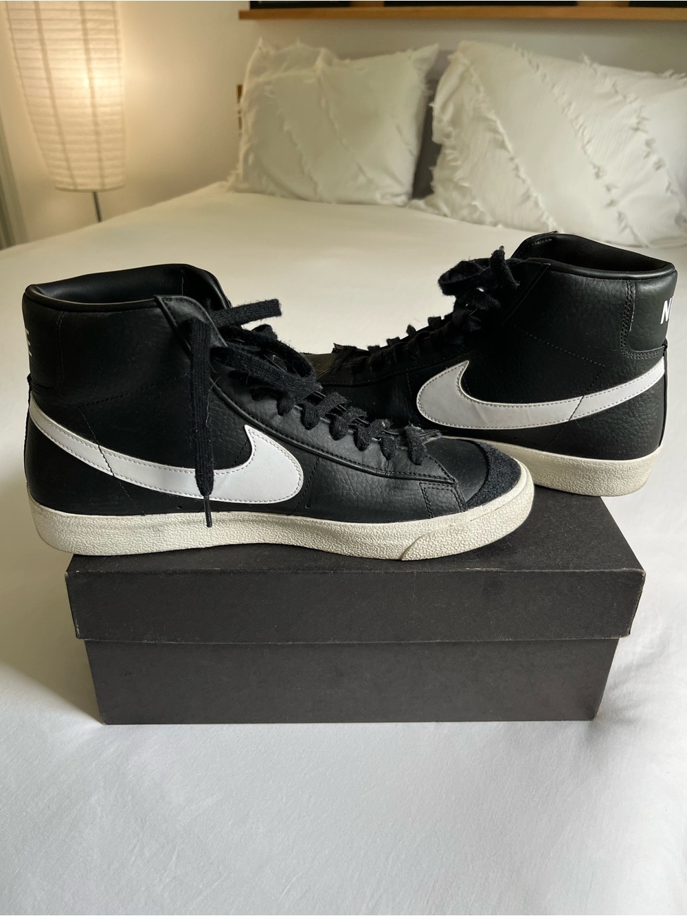 Nike Black High-Top Sneakers with White Swoosh